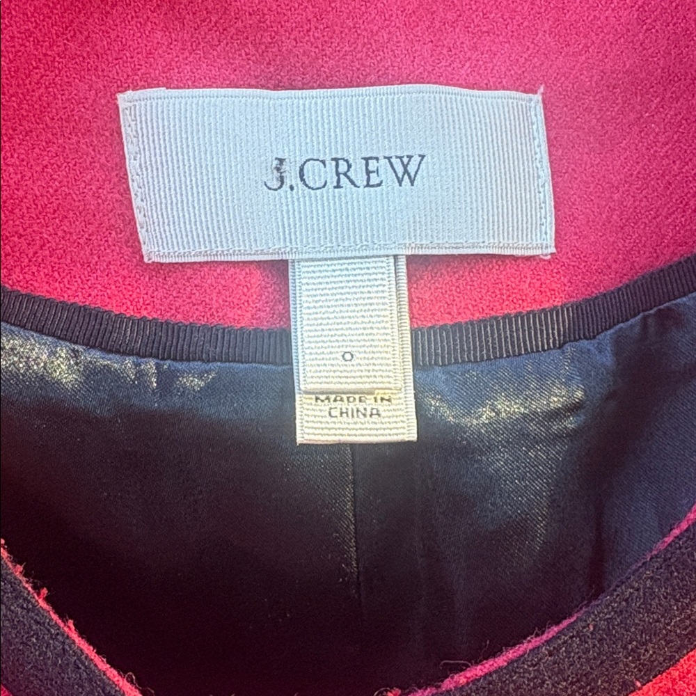 J. Crew Lady Double Serge Berry Wool Blazer Size 0 - Picture 6 of 6